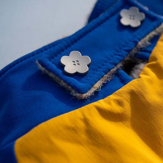 oyal Blue Collar and Mustard Yellow Wool Detail - KIDCORE 2-in-1 Vest