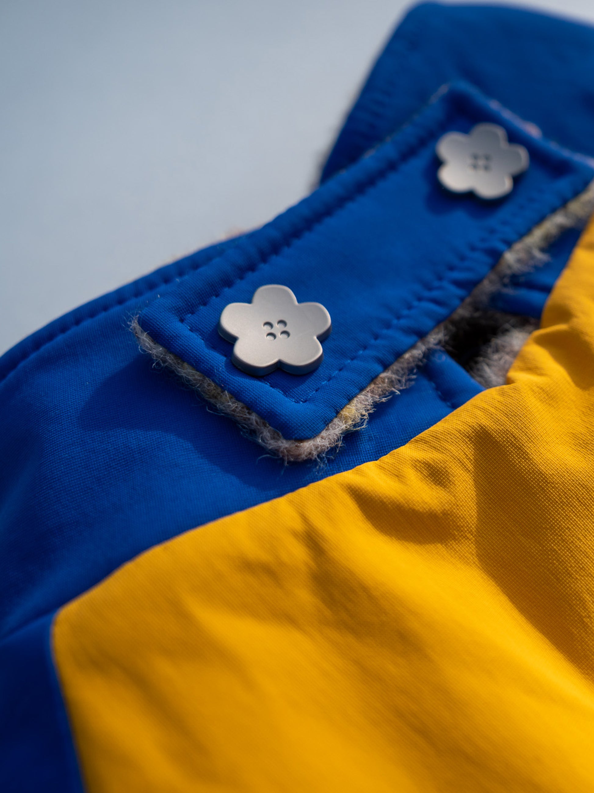 oyal Blue Collar and Mustard Yellow Wool Detail - KIDCORE 2-in-1 Vest