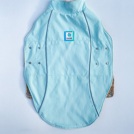 KIDCORE Mint Mocha Reversible Vest - Waterproof Mint Back View with Reflective Piping