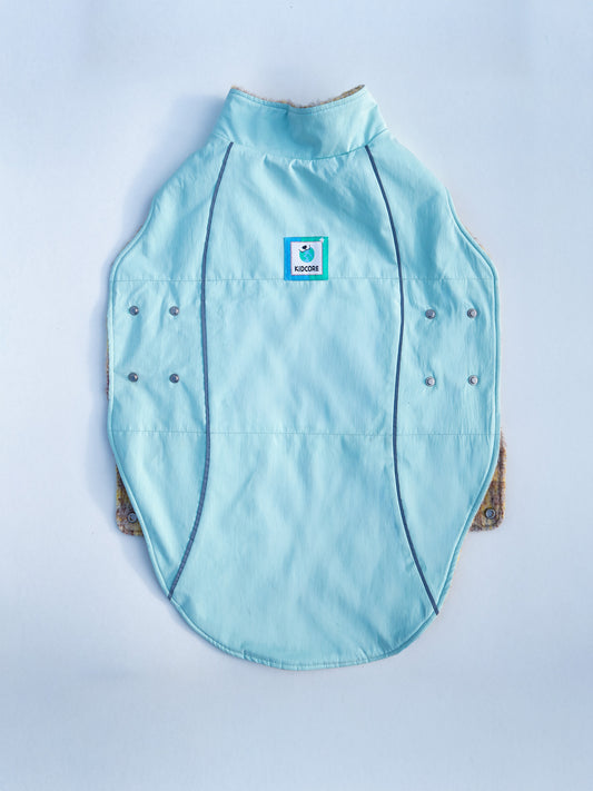 KIDCORE Mint Mocha Reversible Vest - Waterproof Mint Back View with Reflective Piping